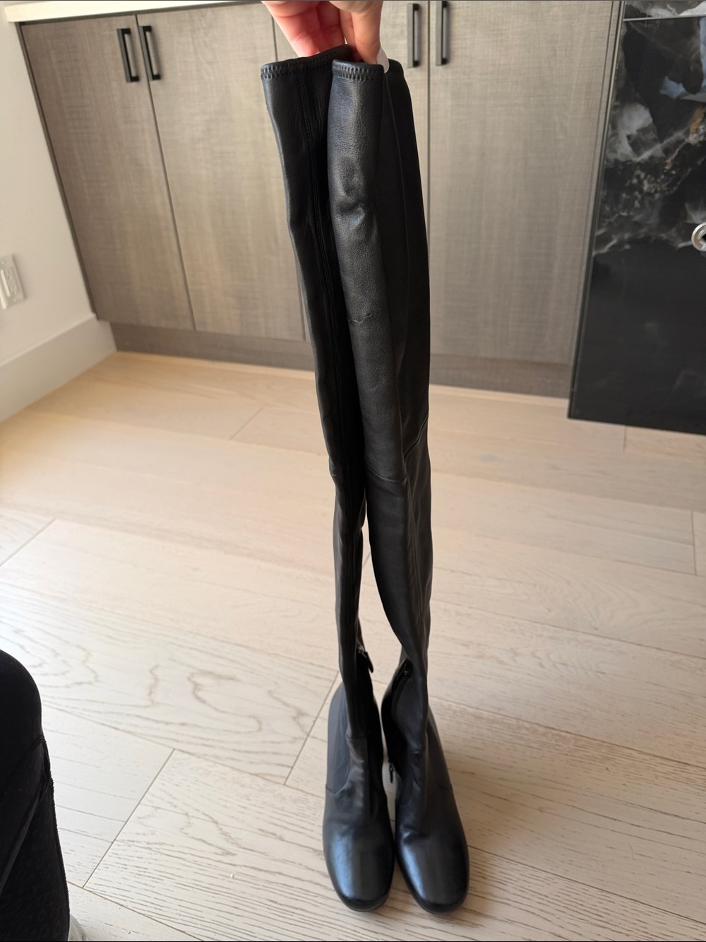 Prada Black Over-the-Knee Leather Boots